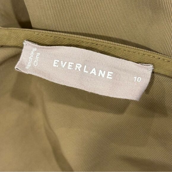 Everlane The Japanese GoWeave Essential Cropped Jumpsuit | Olive Green | Size 10 - Picture 11 of 12